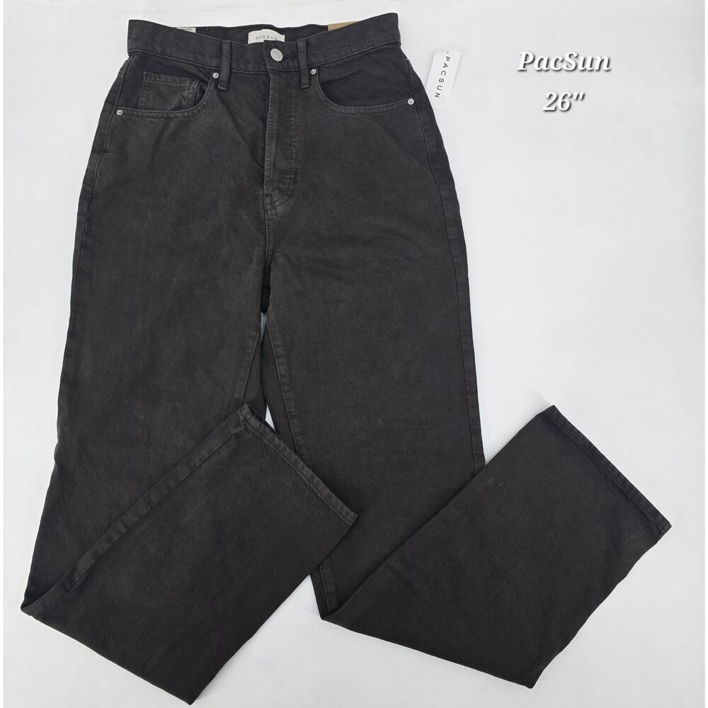 NWT PacSun Dad Jeans Women’s Size 26 –‎ High Rise Straight Leg – Dark Brown